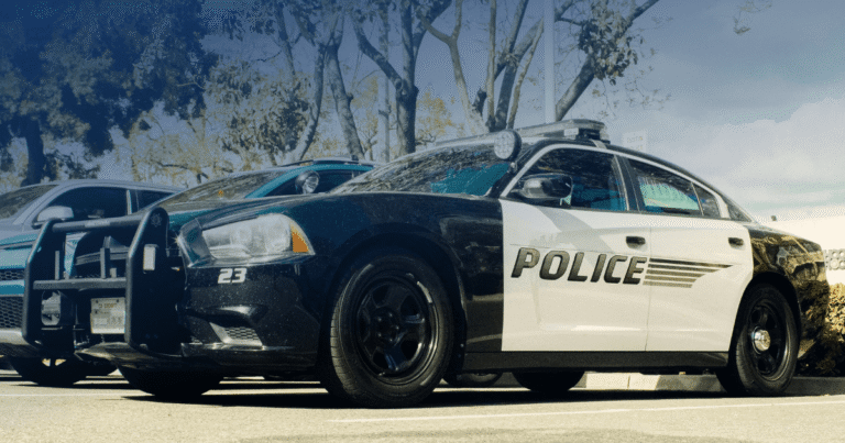 black and white police cruiser parked dwi team